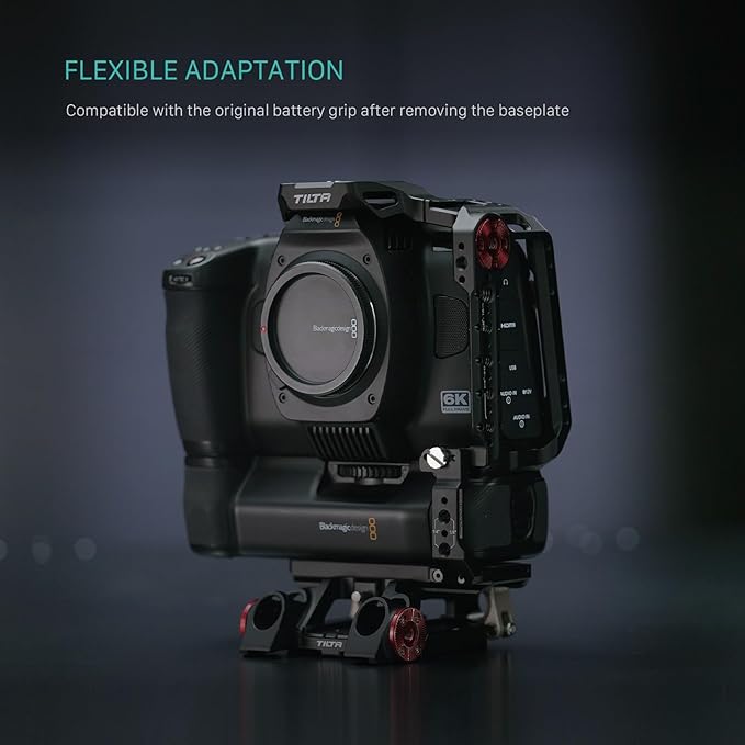 Tilta Advanced Kit for BMCC 6K | Includes Full Cage, Top Handle, Adv. Side Handle, Baseplate, and More | Compatible with Black Magic Design Cinema Camera 6K | Cold Shoe/Arri Rosette/NATO Rail