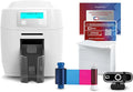 Bodno Magicard 300 Dual Sided ID Card Printer & Complete Supplies Package ID Software - Silver Edition