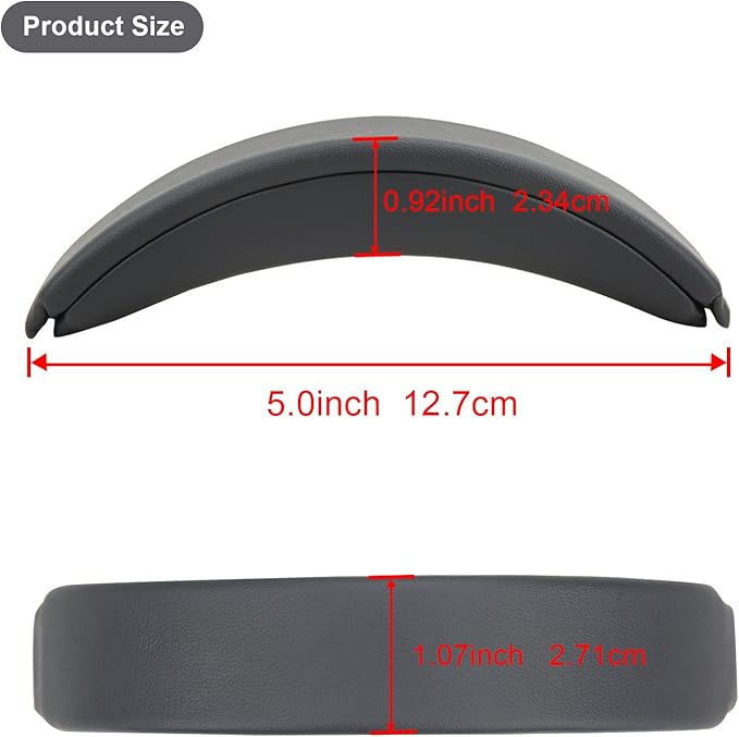 Protein Leather Headband Pad Compatible with Bose QC45 QC35 QC35 II Headphones (Dark Gray)