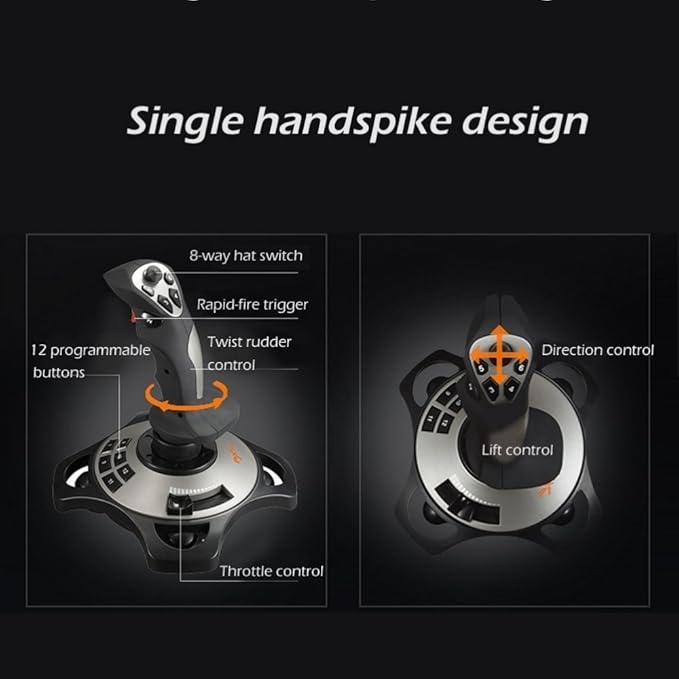 PC Joystick, USB Gaming Flight Simulator Game Controller with Vibration Function and Throttle Control, PXN 2113 Wired Gamepad Flight Sim Stick for Windows PC/Computer