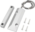 Magnetic Reed Switch Wired Surface Mount Normally Open NO Contact Sensor Alarm Magnetic Door Switch with 2 Wires, Zinc Alloy Sliver, OC-55