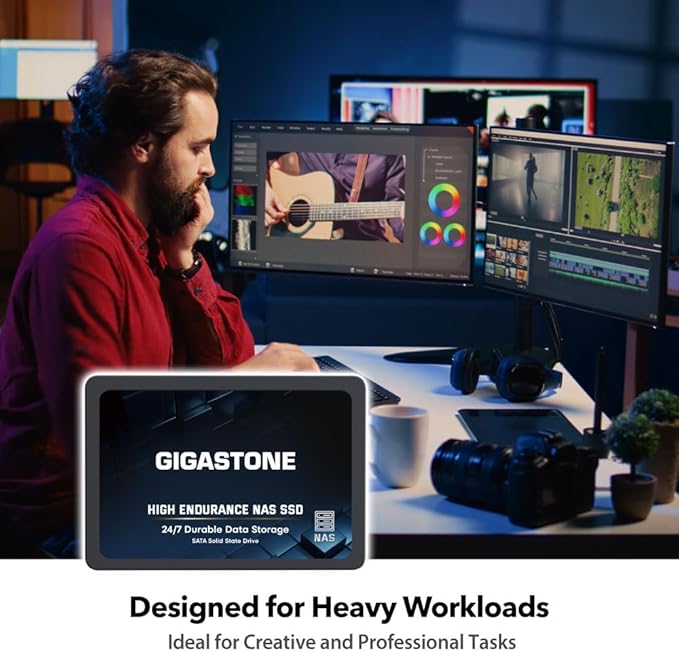 Gigastone 1TB NAS SSD Drive (24-Pack) 24/7 Durable TLC High Endurance RAID Data Storage Network Attached Storage 2.5" SATA Internal Solid State Hard Drives