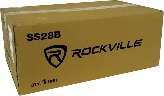 Rockville Pair SS28B Premium Black Wood Grain 28" Home Speaker Stands, 100lb Capacity, Solid MDF Wood, Dual Platforms, Spikes and Pads Included, for Home Theater and Studio Audiophiles