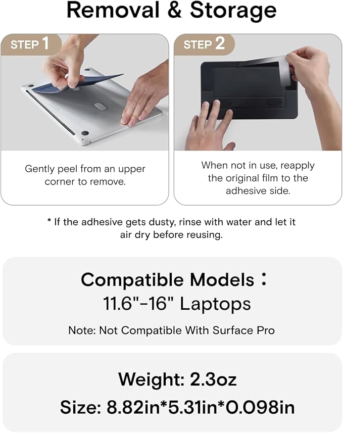 MOFT Laptop Stand for Desk, Adhesive Airflow Laptop Cooling Riser for Heat Dissipation with 2 Adjustable Viewing Angles, Foldable & Portable Computer Stand Compatible with Laptops 11"-16", Navy Blue