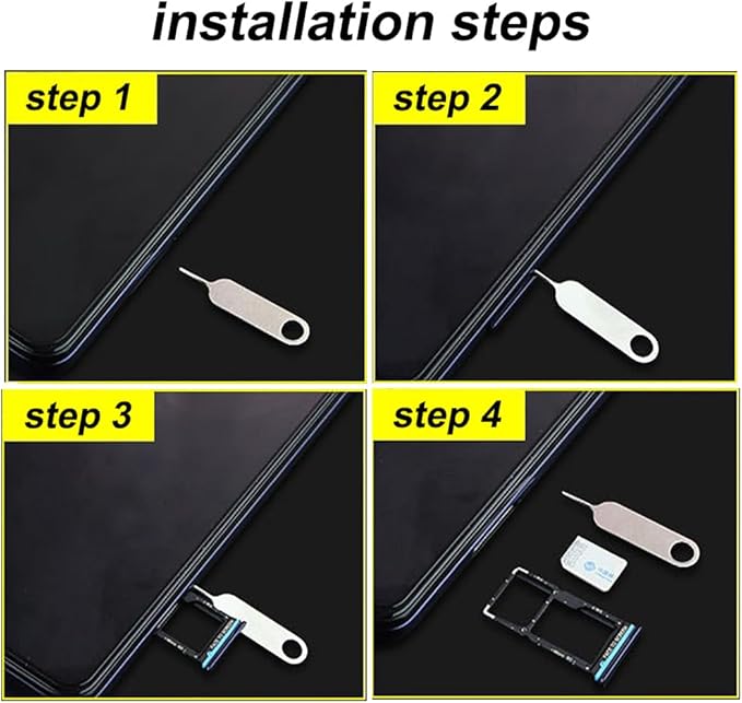 2 Pcs Universal Sim Card Tray Removal Key Tray Eject Pins, SD Removal Opening Tool with A Key Ring, for iPhone iPad Samsung Galaxy Google Pixel Phones