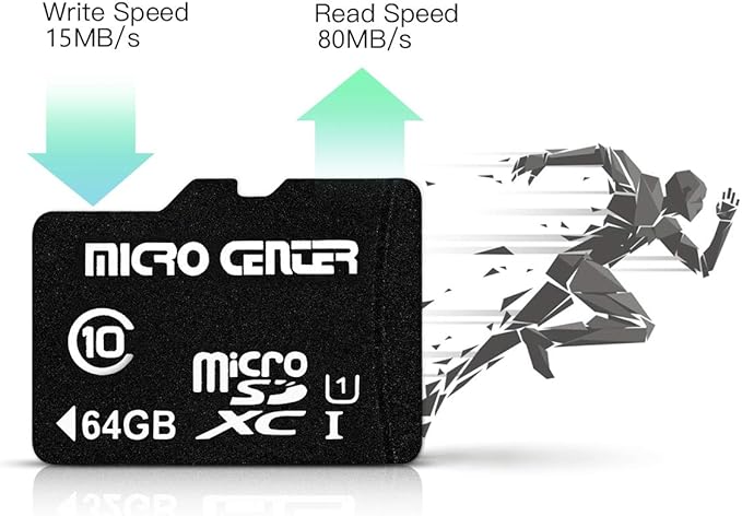 INLAND Micro Center 64GB Class 10 MicroSDXC Flash Memory Card with Adapter for Mobile Device Storage Phone, Tablet, Drone & Full HD Video Recording - 80MB/s UHS-I, C10, U1 (1 Pack)