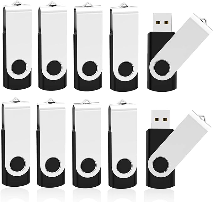 KOOTION 32GB USB Flash Drive 32 gb Flash Drive 10 Pack Thumb Drive Memory Stick Pen Drive Keychain Design Black