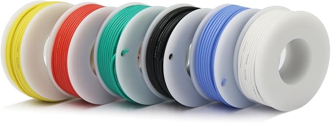 CBAZY™ Hook up Wire Kit (Stranded Wire Kit) 24 Gauge Flexible Silicone Rubber Electric Wire 6 Colors 19.6 feet Each 24 AWG