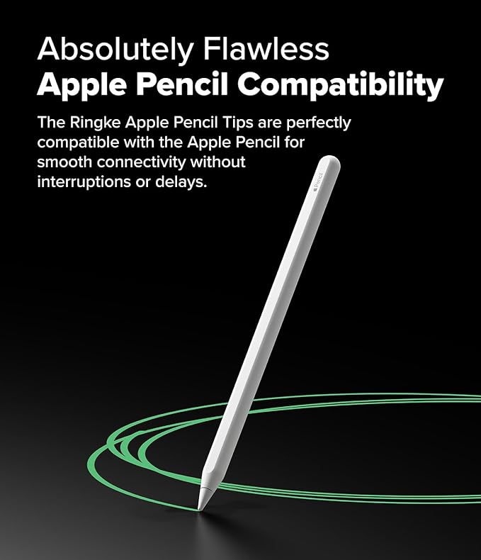 Ringke Apple Pencil Tips [3 Pack/Replacement for All Generations] Compatible with Apple Pencil Pro, 1st, 2nd Gen, USB-C Accessories, Crisp & Clear Feel Nib - HB (Light Gray)