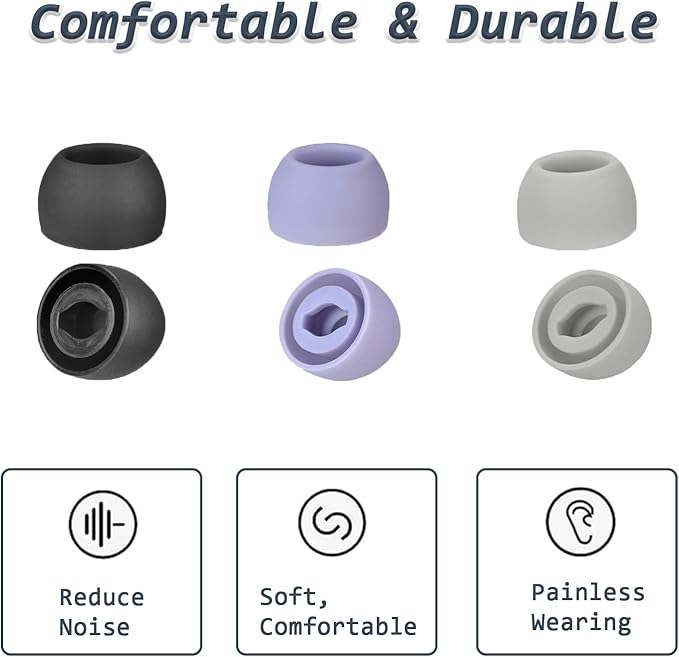 6 Pairs Replacement Eartips for Samsung Galaxy Buds Pro Headphones, Silicone Tips Earbuds Eartips Set, L/M/S Earplug Replacement Accessories (Silver, with Pen)
