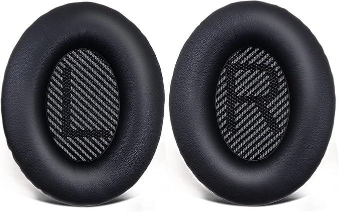 Replacement Ear Pads for Bose QuietComfort 15(qc15/QC15)/25/AE/AE2, Headphone Ear Covers, High Density Memory Cotton, Soft Leather, Adaptive Noise Isolation Headphones Pads Cushions-Black