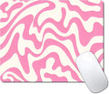 Abstract Pink Topographic Custom Mouse Pad with Non-Slip Rubber, Small Square Design for Wireless Laptop & Computer Mouse Pads for Desk, 9.5 x 7.9 inch Smooth Surface for Gaming & Office