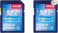 Integral 64GB 2-Pack UHS-II SD Card V60 Up to 280MBs Read and 100MBs Write Speed 1733X SDXC Professional High Speed Memory Card