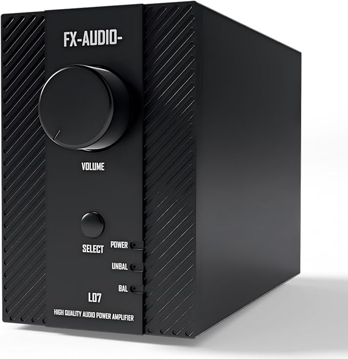 FX-Audio- L07 Stereo Audio Amplifier 200W x2 MA5332MS 2 Channel Class D Power Amp Bridgeable BTL 400W Hi-Fi Fully Balanced Amp for Passive Bookshelf Desktop Speakers Home Theater