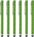 PATIKIL Stylus Pens for Touch Screens, 6 Pcs High Precision Universal Bling Stylus Crystal Metal Capacitive Pen for Touch Screen Devices Phone Tablets Laptop, Green