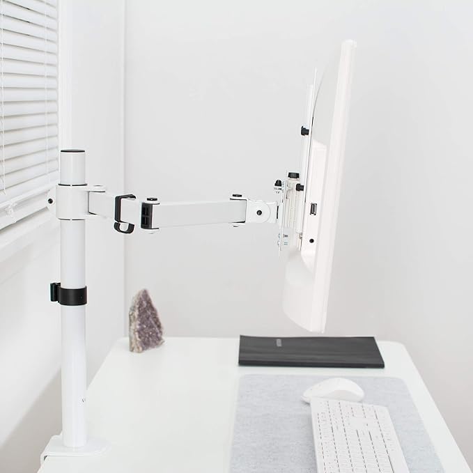 VIVO Height Adjustable VESA Adapter for Single 13 to 27 inch Monitor, Accessory Bracket Kit for Individual Screen, White, STAND-VAD3W