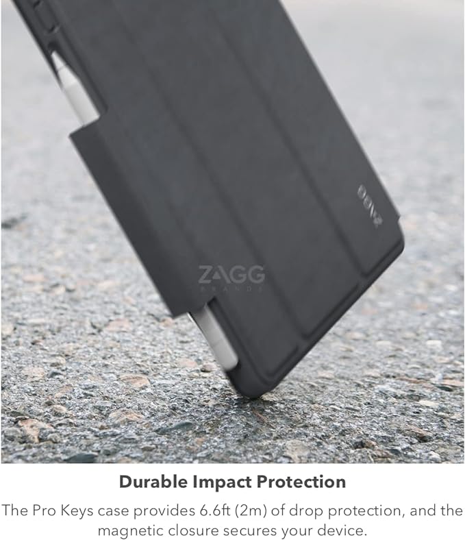 ZAGG Pro Keys Wireless Keyboard & Detachable Case for iPad Pro 12.9 - Backlit Keys, Apple Pencil Holder, 6.6ft Drop Protection