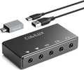 Cubilux CB5 USB Audio Interface for Recording, Streaming, Podcasting, USB to 3.5mm Sound Card with Stereo Microphone Input, Line-In, Line-Out & Headphone Jack for Monitors, Support Windows & Mac OS