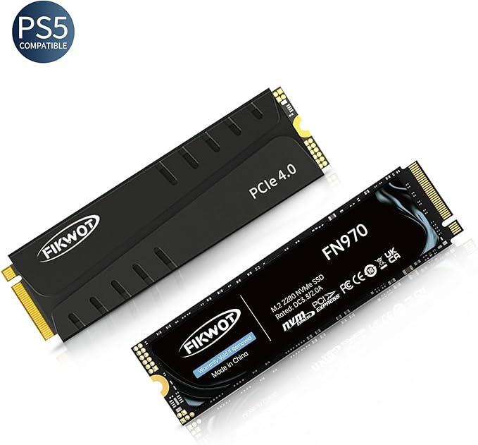 FN970 1TB M.2 2280 PCIe Gen4 x4 NVMe 1.4 Internal Solid State Drive with Heatsink - Speeds up to 7,400MB/s, Configure DRAM Cache, Compatible PS5 Internal SSD