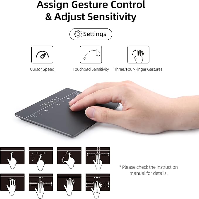 MICROPACK Digitally Yours Wired Trackpad for Windows 7/10/11, USB Trackpad with Multi-Touch Gestures, Plug-and-Play USB Touch Pad Mouse Pad Large for PC Computers & Laptops, Black