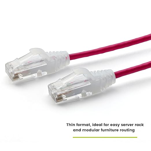 TRUECABLE Cat6 Component Rated Patch Cable, Unshielded (U/UTP), 7ft, Red, 28AWG Solid Copper, Snagless 10G High-Speed Ethernet Cable, PoE++ 4PPoE 100W, UL Listed, RoHS-3, 5 Pack
