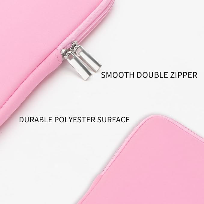 RAINYEAR 16 Inch Laptop Sleeve Protective Soft Case Padded Zipper Cover Specially Compatible with 16" MacBook Pro/Max M1 M2 M3 M4 A2141 A2485 A2780 A2991 A3403 A3186 (Pink, Upgraded Version)