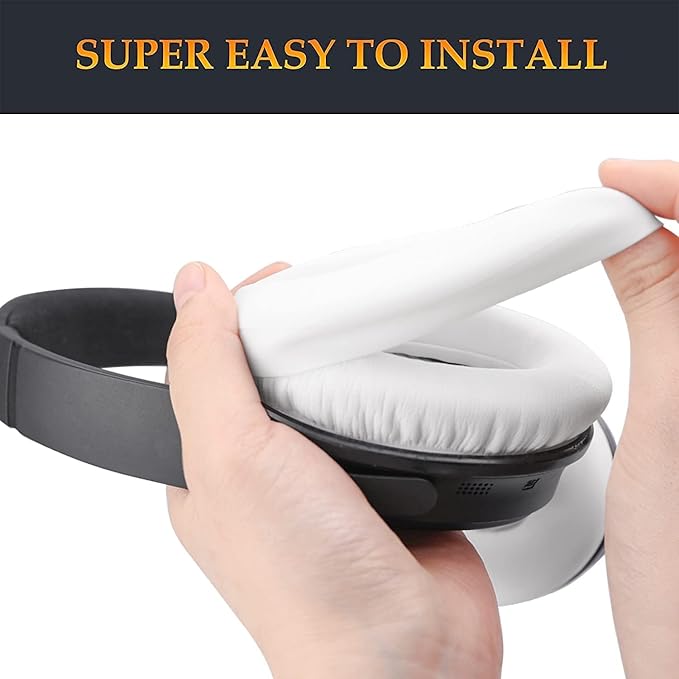 SOULWIT Silicone Ear Pads Cover Protector for Bose QuietComfort QC15 QC25 QC2 QC35 QC45/Ae2 Ae2i Ae2w/SoundTrue & SoundLink AE Headphones Cushions, Sweatproof, Easily Washable - White