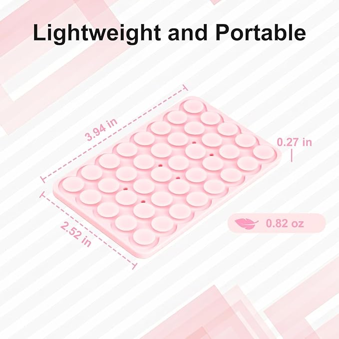 1 Pack Silicone Suction Cup Phone Case Mount Double Sided, Phone Accessories Hands-Free Strong Grip Holder for Selfies and Videos, Silicon Phone Stand Sticky for iPhone and Android Transparent