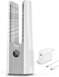 Desk Fan, 13 Inch Portable Bladeless Fan, Small Quiet Table Fan with 60°Oscillating, 9 Speeds & 9H Timer, LED Display, Button Control, Easy to Clean, Personal Desktop Fan for Bedroom, Office