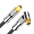 EMK Premium 24K Gold-Plated Right Angle Optical Cable – 90° Toslink to Toslink (4M/12Ft), 360° Rotatable for Soundbars, TVs & Home Theater