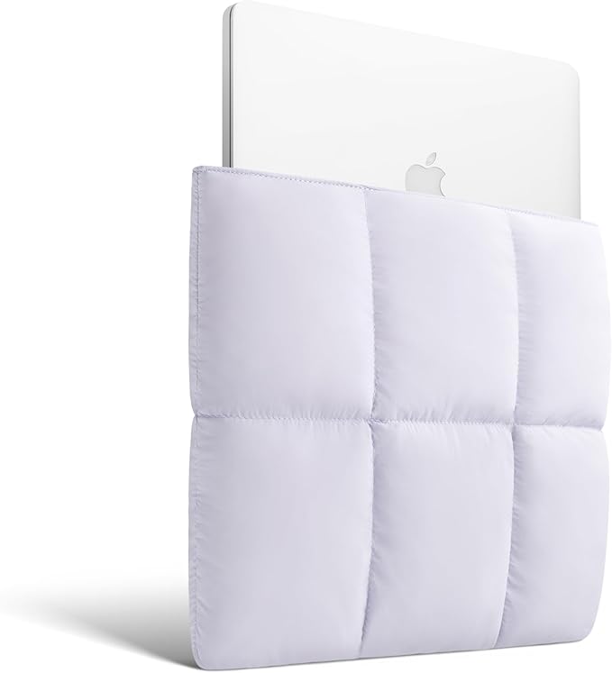 Comfyable Puffy Laptop Sleeve 13 Inch 14 Inch, Quilted Puffer Laptop Carrying Case, Pillow Case Compatible with MacBook Air M4 2025 M3 M2 M1, MacBook Pro M4 Pro/Max, Lavender