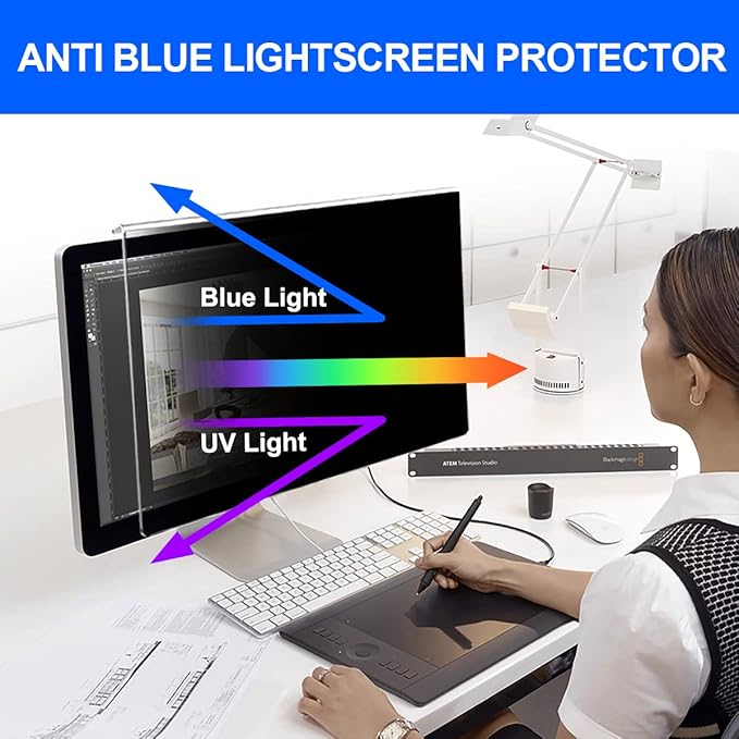 Computer Privacy Screen Filter 27" Hanging Privacy Screen Protector Compatible Widescreen Computer Monitor with Aspect Ratio 16:9,Anti-Glare Privacy Screen Protector (27" Diagonal (16:9))
