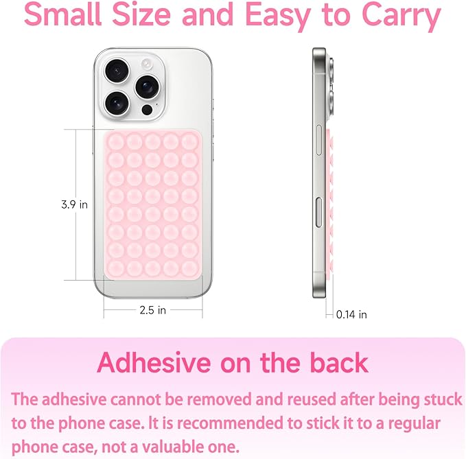 Silicone Suction Phone Case Mount, Non Slip Suction Cup Phone Mount, Phone Accessories Holder for Selfies and Videos, Silicon Adhesive Phone Stand Sticky for Cell Phone Light Blue