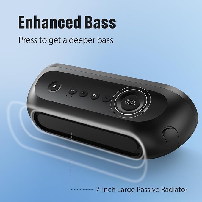 DOSS SoundBox Pro+ P300 Bluetooth Speaker with 40W Stereo Sound, Extra Bass, IPX6 Waterproof, TWS Pairing, Diverse Lights Show, 20H Playtime, Portable for Party, Camping, Beach - Pink