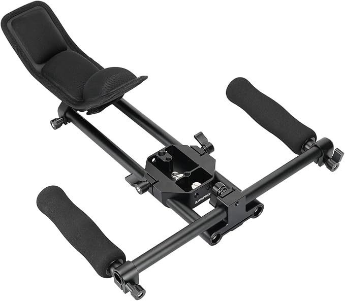CAMVATE Handheld Shoulder Mount Kit with Sliding Base Plate & Sponge-Covered Handgrip Pair for DSLR Camera - 3029