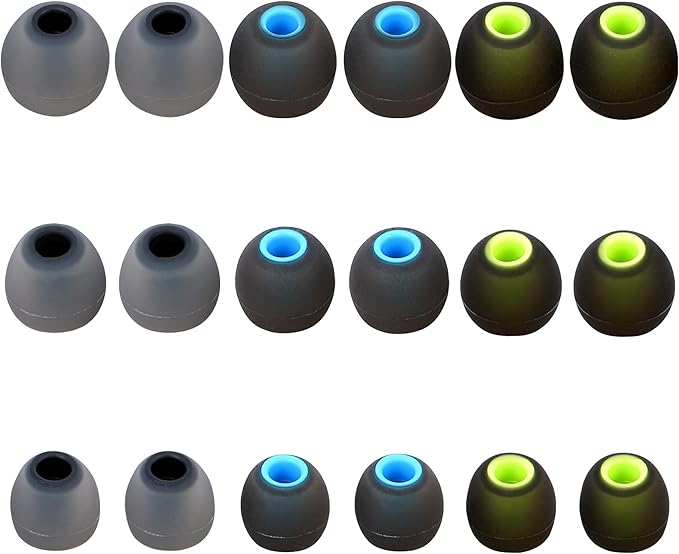 Earbud Replacement Tips - Silicone Earbuds in 3 Sizes (S, M, L) - Fit Most In-Ear Earbuds (Inner Hole 3.8mm -5.1mm) - 9 Pairs