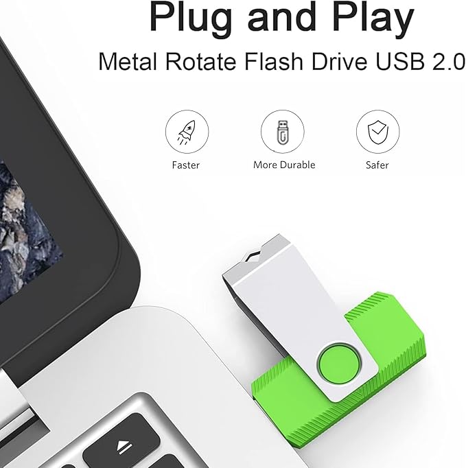 2GB Flash Drive 20 Pack, Wooolken USB 2.0 Memory Stick with LED Light and Lanyards USB Drive Stick for Data Storage and Backup (Mixed Colors)
