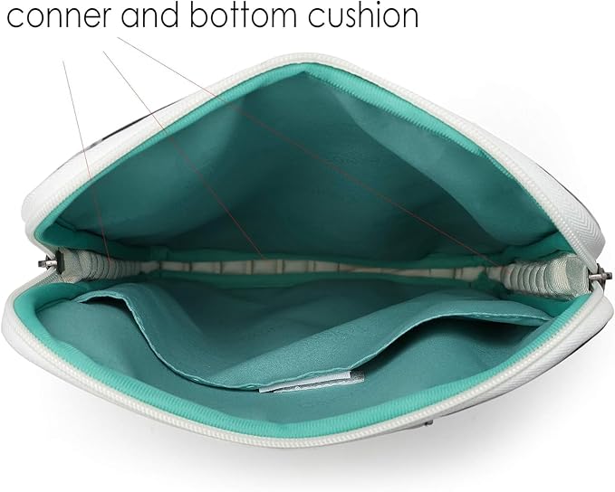 Canvaslove Cactus Corner and Bottom Rebound Bubble Cushioned Laptop Sleeve Bag case with Pockets and Handle For Macbook 14 inch,Surface Laptop 14.4 inch and 14 inch laptop
