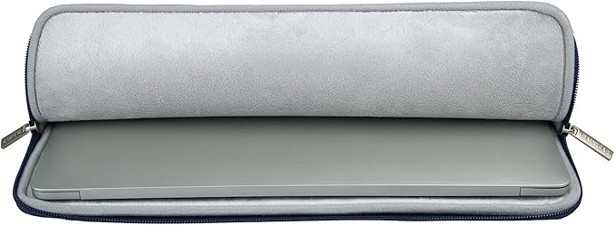 RAINYEAR 13 Inch Laptop Sleeve PU Suede Leather Case Water Resistant Cover Carrying Bag Compatible with 13.3" MacBook Air/Pro A3113 A3240 A2338 A2681 A2337 A2159 A2179 A2251 A2289(Deep Blue)
