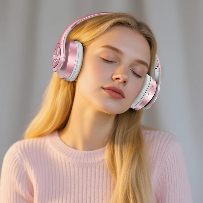 TUINYO Get Immersed in Audio Wireless Headphones - Over Ear, Bluetooth, Foldable & with Mic - Perfect for Travel, Work, TV and Cellphone