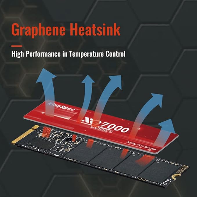 KingSpec XG7000 8TB NVMe SSD PCIe 4.0-7400MB/s Read Speed, 3D TLC NAND M.2 2280 Internal SSD, Compatible with Gaming PC, Laptop, PS5 Console