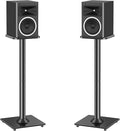 MOUNTUP Universal Speaker Stands Pair for Surround Sound, 31" Height Floor Speaker Stands, Holds Bookshelf Speaker Satellite Speaker Large Speaker, Up to 22LBS Cable Concealing 9.8" Plate Black MU9132