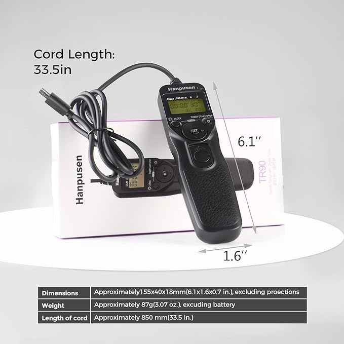 Camera Wired Intervalometer Controller, Remote Switch with Digital Timer Compatible with Sony ZV-1, 7, 6400, 6300, 6000; Replaces Sony RM-SPR1