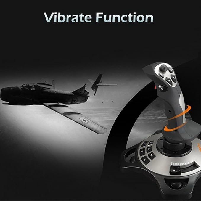 PC Joystick, USB Gaming Flight Simulator Game Controller with Vibration Function and Throttle Control, PXN 2113 Wired Gamepad Flight Sim Stick for Windows PC/Computer