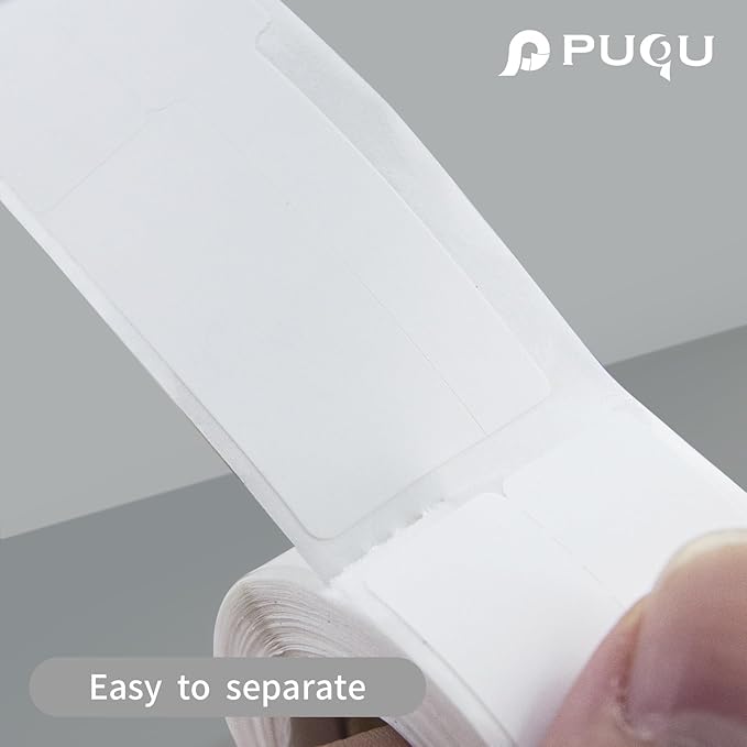 PUQU 30x70mm Direct Thermal Sticker Labels, Self-Adhesive All-Purpose Label Maker Tape, Compatible with AQ Series Label Printer, Refills Standard Laminated Office Labeling, 3 Rolls, 330 Labels