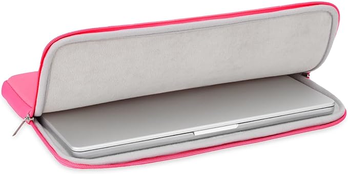RAINYEAR 11-11.6 Inch Laptop Sleeve Case Soft Lining Carrying Bag Padded Protective Cover Compatible with 11.6" MacBook Air for 11" Notebook Computer Tablet Chromebook (Bright Pink, Upgraded Version)