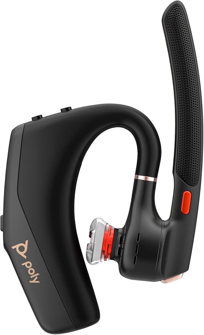 POLY Voyager Legend 50 UC Bluetooth Headset with Charging Case - 4 Noise-Canceling Mics, AI NoiseBlockAI & WindSmart Tech - Bluetooth Headphones with Mic, Smart Call Controls, All-Day Comfort
