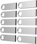 ABLAZE 16GB Flash Drive 10 Pack, Metal USB 2.0 Thumb Drives with Keychains USB Sticks Pendrives (Sliver)