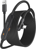 Maxonar [Next-Gen Chip VR Charging Link Cable 16FT Compatible with Meta 3S/3/Oculus 2/Pico 4 Accessories and PC/SteamVR, Awesome Gift-5Gbps USB 3.0 to USB C Cable-Black