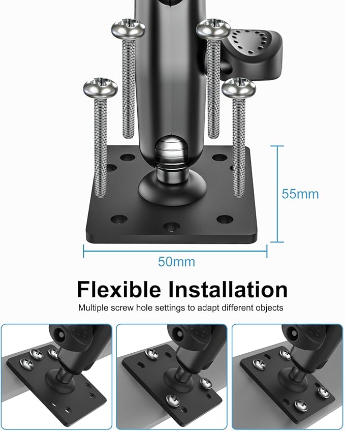 woleyi Anti Theft Heavy Duty Drill Base Tablet Holder Car Mount Dashboard for Truck/Vehicle with Security Lock and Key, Compatible with iPad Pro/Air/Mini, Galaxy Tabs, More 7-11" Tablets